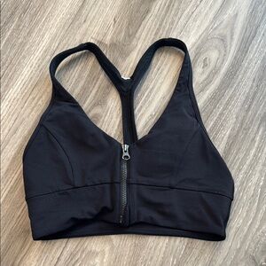 Lululemon Black Zipper Front Sports Bra